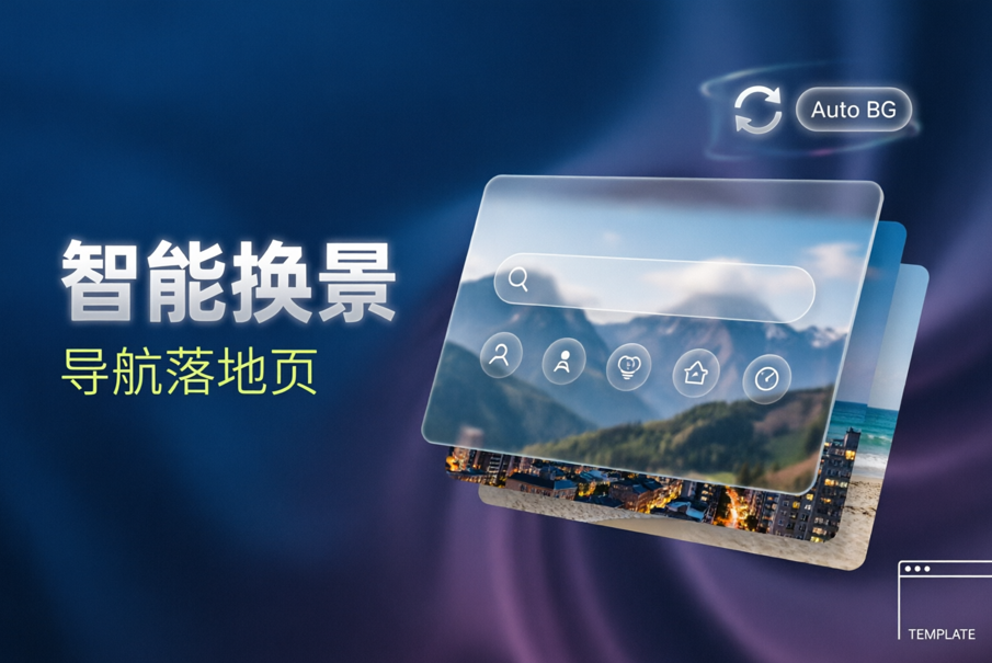 超实用可以自动换背景的酷炫导航单页